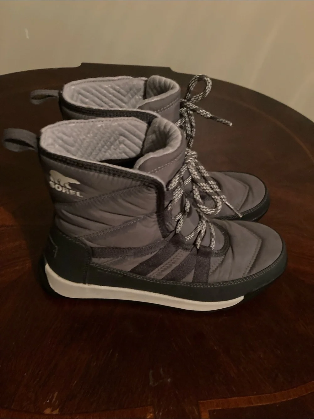 Sorel Gray Lace-Up Insulated Winter Boots